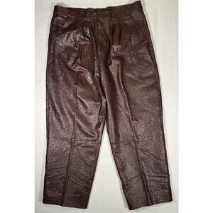 Missani Le Collezioni Leather Pants Women's 38 Dark Brown